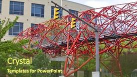  Presentation with pedestrian bridge - Slide deck featuring bridging education - this pedestrian bridge at columbus background and a  colored foreground
