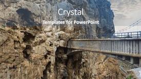  Presentation with path - PPT theme featuring bridge-at-famous-mountain-path background and a ocean colored foreground