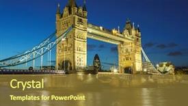  Presentation with london - Slide set consisting of bridge at night london uk background and a tawny brown colored foreground