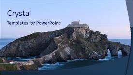  Presentation with san juan puerto rico - Slide deck having bridge at sunrise basque country background and a light blue colored foreground