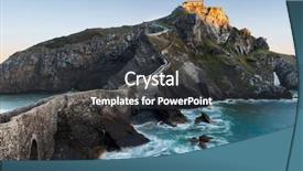  Presentation with medieval - PPT theme enhanced with bridge at sunrise basque country background and a dark gray colored foreground