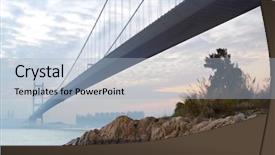  Presentation with bridge - Cool new slides with bridge at sunset moment tsing backdrop and a light blue colored foreground