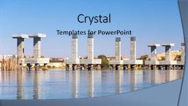  Presentation with nile egypt - Colorful PPT theme enhanced with bridge built on the nile backdrop and a light blue colored foreground