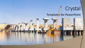  Presentation with nile egypt - Colorful theme enhanced with bridge built on the nile backdrop and a light blue colored foreground