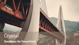  Presentation with china - Slide deck featuring bridge-closeup-in-chongqing-china background and a coral colored foreground