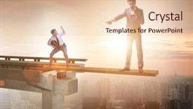  Presentation with key account management - Beautiful PPT layouts featuring bridge communication collaboration - angry stupid boss shouting backdrop and a  colored foreground