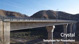  Presentation with bridge construction - Cool new theme with bridge construction - view of a huge concrete backdrop and a  colored foreground