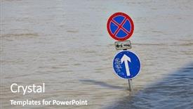  Presentation with budapest - PPT theme consisting of bridge disaster - flooded street n budapest background and a gray colored foreground