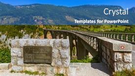  Presentation with bridge - Beautiful slide set featuring bridge-durdevica-in-river-tara backdrop and a teal colored foreground