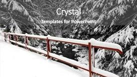  Presentation with forest bridge - PPT layouts enhanced with bridge fence under snow background and a gray colored foreground