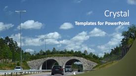  Presentation with sky blue - Slides featuring bridge-for-animals-over background and a teal colored foreground