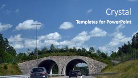  Presentation with sky blue - PPT theme consisting of bridge-for-animals-over background and a teal colored foreground