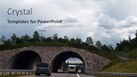  Presentation with blue sky - Colorful slide set enhanced with bridge-for-animals-over backdrop and a sky blue colored foreground