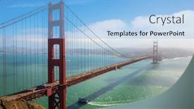  Presentation with san francisco - Slide set with bridge-golden-gate-at-san background and a light blue colored foreground