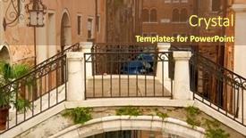  Presentation with venice - Beautiful theme featuring bridge-in-a-venice backdrop and a tawny brown colored foreground