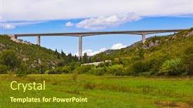  Presentation with bosnia - PPT theme with bridge-in-bosnia-and-herzegovina background and a tawny brown colored foreground