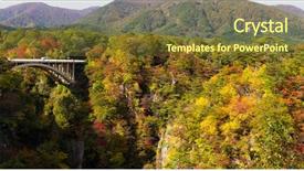  Presentation with crossing bridge - Cool new slides with bridge-in-crossing-the-naruko backdrop and a tawny brown colored foreground
