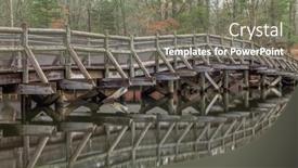  Presentation with campsite - Presentation design enhanced with bridge-in-cumberland-mountain-state background and a gray colored foreground