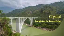  Presentation with machinac bridge - Presentation enhanced with bridge in darjeeling west bengal background and a tawny brown colored foreground