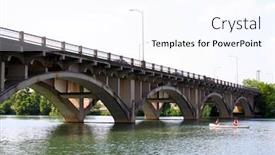  Presentation with bridge - Beautiful presentation theme featuring bridge in downtown austin backdrop and a pink colored foreground