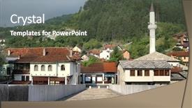  Presentation with bosnia old castle history - Colorful slides enhanced with bridge in konjic village bosnia backdrop and a tawny brown colored foreground
