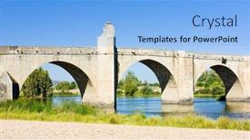  Presentation with bridge - Presentation enhanced with bridge-in-medellin-badajoz-province background and a light blue colored foreground
