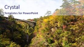  Presentation with japan - Amazing theme having bridge-in-naruko-gorge backdrop and a sky blue colored foreground