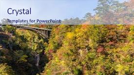  Presentation with bridge - Amazing PPT theme having bridge-in-naruko-gorge backdrop and a sky blue colored foreground