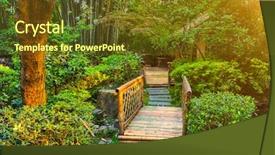  Presentation with china - Presentation theme consisting of bridge in park in chengdu background and a  colored foreground