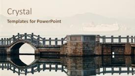  Presentation with bridge - Beautiful PPT theme featuring bridge-in-shu-zhuang-garden backdrop and a cream colored foreground