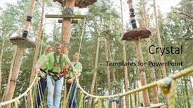  Presentation with team building - Colorful PPT layouts enhanced with bridge in the high backdrop and a coral colored foreground