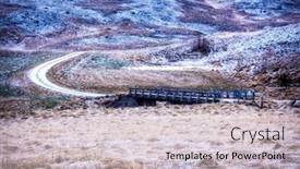  Presentation with winter ice - PPT theme consisting of bridge-in-the-middle background and a lemonade colored foreground