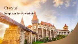  Presentation with bridge - Slides having bridge-leading-across-moat background and a lemonade colored foreground