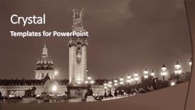  Presentation with night sky plane view - Theme with bridge night view with napoleon background and a tawny brown colored foreground