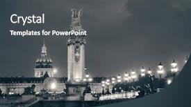  Presentation with paris france - PPT theme consisting of bridge night view with napoleon background and a dark gray colored foreground