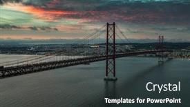  Presentation with traffic - Theme having bridge-of-25th-april background and a dark gray colored foreground