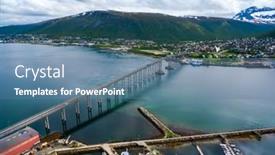 Presentation with norway - Slides having bridge-of-city-tromso-norway background and a teal colored foreground