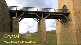  Presentation with ukraine - Audience pleasing slide deck consisting of bridge of main entrance backdrop and a tawny brown colored foreground