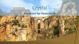  Presentation with bridge - PPT theme having bridge-of-ronda-a-famous background and a sky blue colored foreground