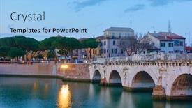  Presentation with bridge - PPT theme enhanced with bridge-of-tiberius-ponte-di background and a light blue colored foreground
