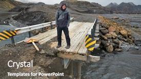  Presentation with iceland - PPT theme enhanced with bridge on a countryside road background and a gray colored foreground