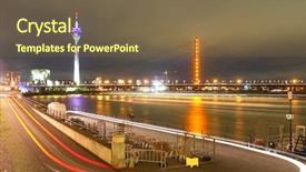  Presentation with scene - Amazing presentation theme having bridge on rhine river backdrop and a tawny brown colored foreground