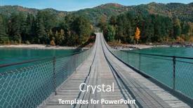  Presentation with republic day - Audience pleasing PPT theme consisting of bridge-on-the-katun-river backdrop and a ocean colored foreground