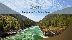  Presentation with cable stayed bridge over river - Colorful PPT theme enhanced with bridge-on-the-kootenai-river backdrop and a light blue colored foreground