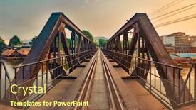  Presentation with railway - Beautiful PPT layouts featuring bridge-on-the-river-kwai backdrop and a tawny brown colored foreground