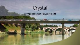  Presentation with bridge over troubled waters - Amazing slide set having marge - cars go over bridge backdrop and a  colored foreground