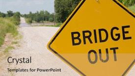  Presentation with flooding - Cool new theme with bridge out -sign ahead backdrop and a coral colored foreground