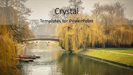  Presentation with university - Amazing presentation theme having bridge over cam river cambridge backdrop and a mint green colored foreground