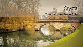  Presentation with bridge - Presentation theme enhanced with bridge over cam river cambridge background and a coral colored foreground