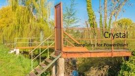  Presentation with bridge over troubled waters - Presentation design featuring bridge over canal in amien background and a  colored foreground